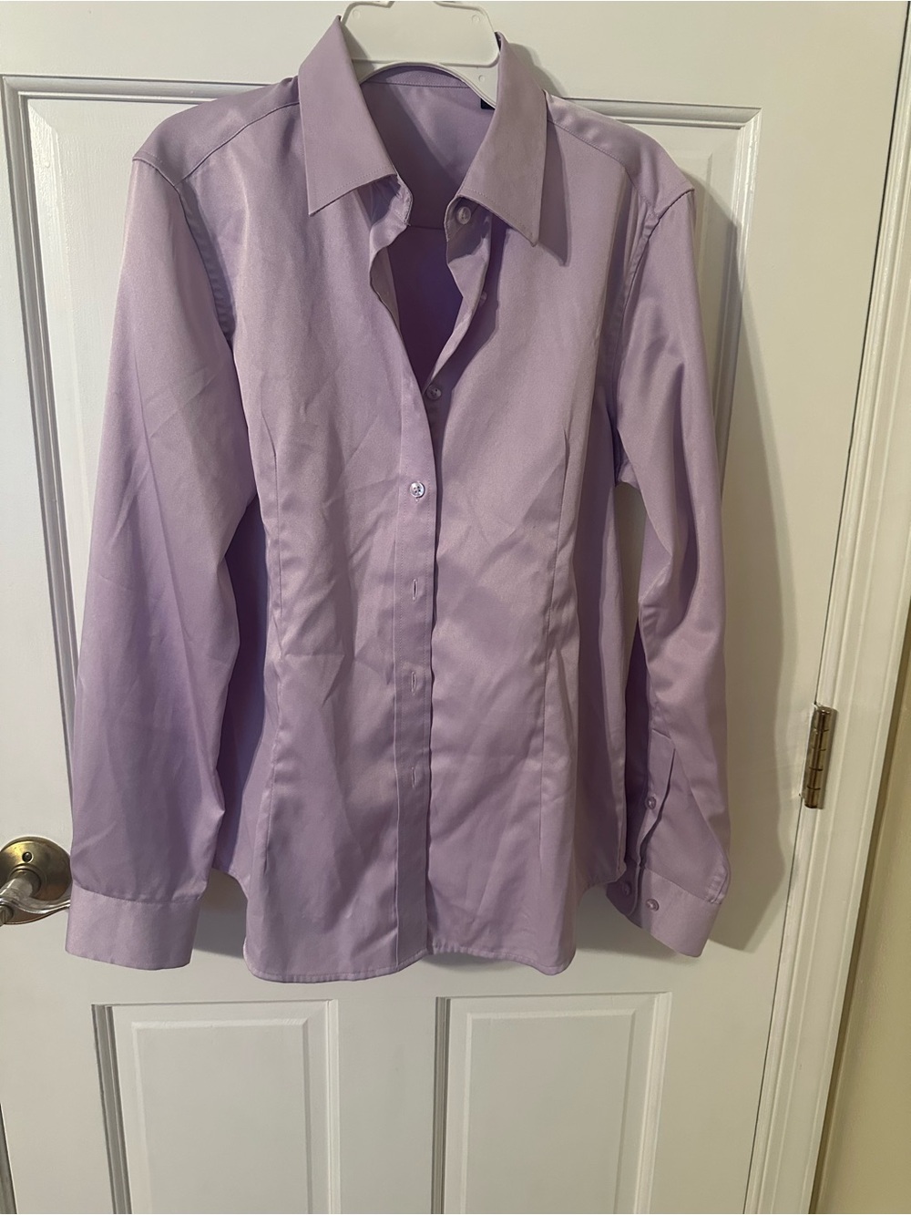 Lavender Button-Front Dress Shirt